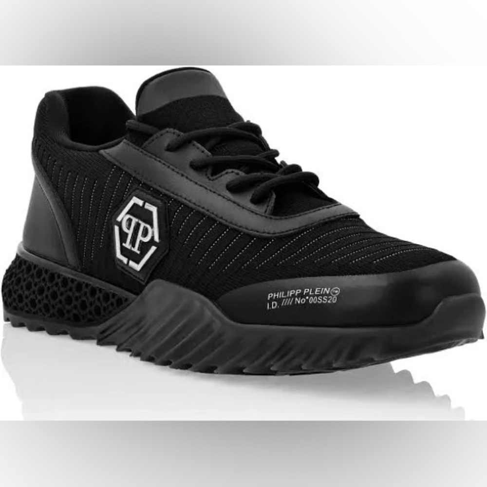 Philipp Plein Runner Hexagon Leather Low-Top Sneakers